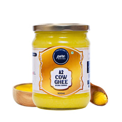 Pure A2 Cow Ghee By Pure Whites | Homemade Organic & Fresh Ghee Prepared Using Traditional Vedic Bilona Method | (500ml) 16.9 Ounce | Jar Pack