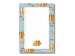 A5 Notes/To Do List Notepad, Beautiful Checklist Pad, Tear-Off Sheets (Fish) Pack Of 1
