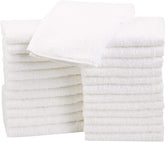 Ayus Premium Soft Feel Face Towels Set 2000 Gsm | 100% Cotton, Ultra Soft & Highly Absorbent Towels For Bathroom, Gym, Hotel & Spa (White) - Pack Of 24