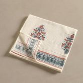 Peepul Tree Pure Cotton Bath Towel 310 Gsm | Hand Block Printed In Yellow Floral Pattern Handmade In India Towel (Pack Of 2)