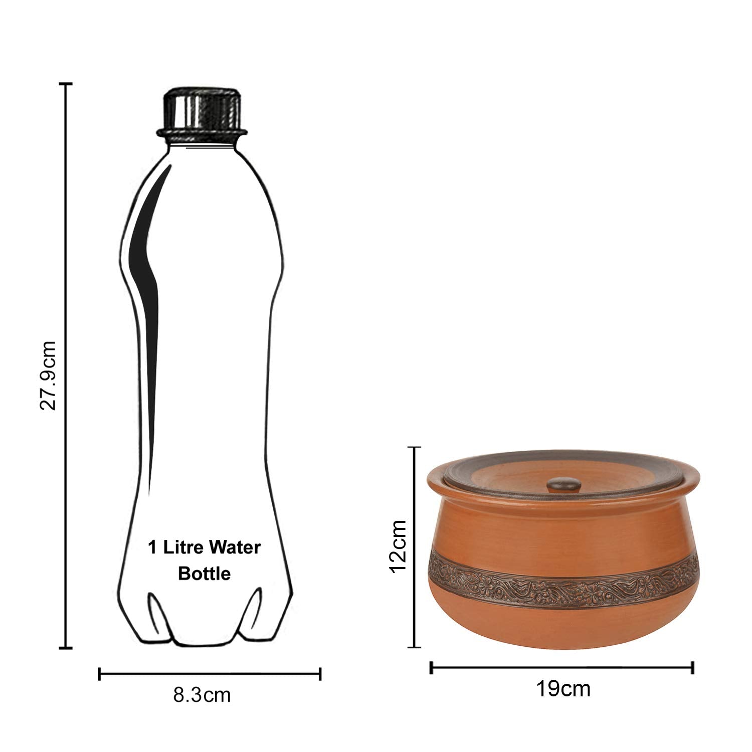 Handcrafted Ornately Designed Earthenware Handi With Lid - Brown, 2 Liters | Clay Dahi Handi - Cooking & Serving Pot Handcrafted Ornately Designed Earthenware Handi With Lid - Brown, 2 Liters | Clay Dahi Handi - Cooking & Serving Pot