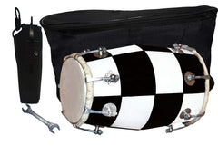 Wooden Musical Instrument Baby Dholak Drum Nuts & Bolt With Full Kit - Black & White | Perfectly Symmetric Round Dholak - Mini Dholak For Festival, Wedding, Satsang | Very Easy To Tune