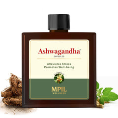 Mpil Ashwagandha Extract 350mg + Jatamansi Extract Helps In Stress Management, Improve Energy Boost Muscle Mass & Strength, Enhance Immunity Rejuvenates Mind & Body | 60 Capsules 100gm 0.2lbs