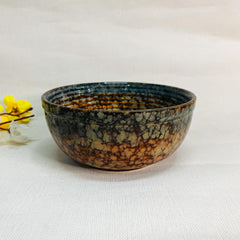 Rustic Roots Hand Painted Ceramic Dinner Set Of 20 Pieces With Serving Bowls | 6 Dinner Plates + 6 Side Plates+ 6 Katori Bowls, 180ml Each + 2 Serving Bowls, 800ml Each | Serving For 6