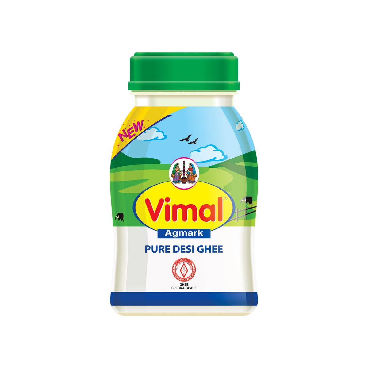 Premium Agmark Pure Desi Ghee By Vimal | Natural & Rich Flavor Healthy Desi Ghee Ideal For Bakes Cookies | (500ml) 16.9 Ounce | Plastic Bottle
