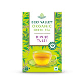 Eco Valley Divine Tulsi Organic Green Tea - 25 Tea Bags | Rich In Antioxidants, Zero Calories - Certified Organic Grown In Nilgiris, Low Caffeine