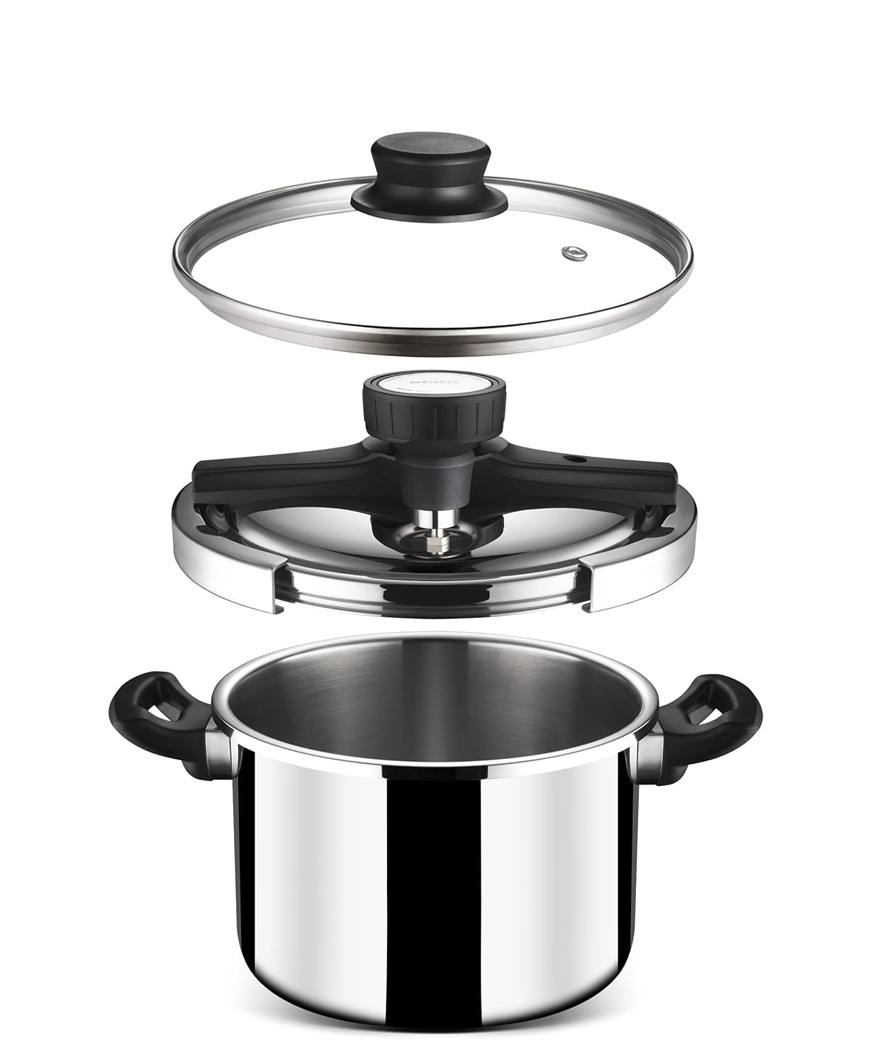 Versatile Triply Stainless Steel Pressure Cooker | Induction Based Cooker, Outer Lid Pressure Cooker, 5 Liters Versatile Triply Stainless Steel Pressure Cooker | Induction Based Cooker, Outer Lid Pressure Cooker, 5 Liters