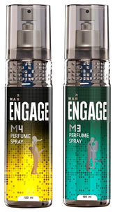 Engage M4 & M3 Perfume Spray For Men 120ml Each 4 Fl.oz. | Best For Gifting | Long Lasting Fresh Fragrance | Gift For Men
