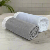 Heelium 100% Bamboo Bath Towel 500 Gsm | Ultra Soft & Lightweight | Highly Absorbent & Fast Drying Turkish Towel - Pack Of 2
