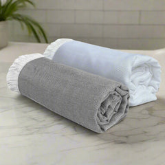 Heelium 100% Bamboo Bath Towel 500 Gsm | Ultra Soft & Lightweight | Highly Absorbent & Fast Drying Turkish Towel - Pack Of 2