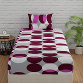 1 Single Bedsheet Cotton With 1 Pillow Covers - 55 X 88 Inches, Mahogany & Grey | Long Lasting Softness & Light Weight | Machine Wash In Cold Water