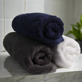 Heelium Bamboo Hand Towel 600 Gsm | Ultra Absorbent & Anti-Bacterial 3x Softer Than Cotton Towels (Blue, Grey & White)- Pack Of 3