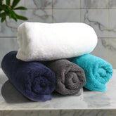 Heelium Bamboo Hand Towel 800 Gsm | Ultra Absorbent & Anti-Bacterial 3x Softer Than Cotton Towels (Blue, Grey, Teal, White)- Pack Of 4