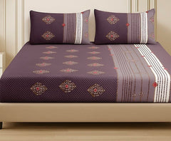 1 Bedsheet For Double Bed With 2 Pillow Covers - 90 X 100 Inches, Dark Brown | Premium Cotton Material Double Bedsheet Queen Size | Skin Friendly & Long Lasting