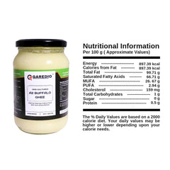 Pure A2 Buffalo Ghee By Garedio | Traditional Vedic Bilona Method Desi Cultured Ghee Good For Dishes | (500ml) 16.9 Ounce | Jar Pack