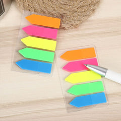 Index Tabs Arrow Flags, Fluorescent Self Sticky Notes, For College, School | 125 Pieces - 5 Colors
