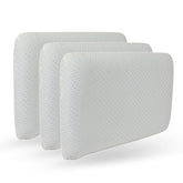 Cervical Memory Foam Pillow, Best For Neck & Shoulder Pain, Standard Size - 24 L X 14.5 W X 4.5 H Inch | For Back, Stomach, Side Sleepers With Washable Cover, Comfortable - Pack Of 3