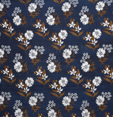 Printed Bedsheet With 2 Pillow Covers - 86 X 88 Inches, Dark Blue & Brown | Soft Brushed Microfiber, c