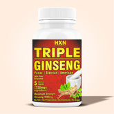 Hxn Ginseng Tablets For Men, Triple Strength With Panax Korean Red Ginseng+ As Dietary Supplement, Ginseng Powder Root Extract With Ginkgo Biloba Leaf | 60 Tablets 100gm 0.2lbs