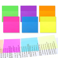 Transparent Sticky Note Pad, 5 Different Color 250 Sheets | Self-Sticky Note Pads, 3 X 3 Inch