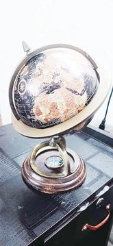 12 Inch Antique Brass World Globe & Map With Compass, Home & Office, Nautical Desktop Decoration & Gifting, Educational Globe For Kids Learning, Pack Of 1