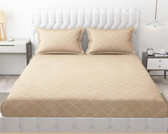 Check Cream Bedsheet For King Size With 2 Pillow Cover (90 X 95 Inches) | Softer & Durable For All Season | Ideal For Daily Use Home Bedsheet