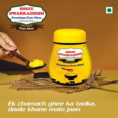 Premium Desi Cow Ghee By Shree Dwarkadhish | Rich In Nutrients & Healthy Desi Cow Ghee Good For Baking | (1 Litr) 33.8 Ounce | Jar Pack