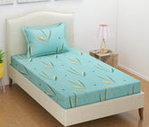 1 Single Bedsheet With 1 Matching Pillow Covers - 60 X 90 Inches, Sea Green | 144 Thread Count Super Soft Microfiber Breathable & Wrinkle Free - 2 Pcs Set