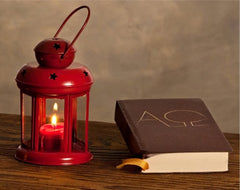 YELLOW RED HANGING TEALIGHT LANTERN CANDLE HOLDER SET OF 2 FOR DECORATION CANDLE