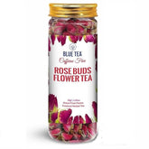 Blue Tea Caffeine Free Rose Buds Flower Herbal Tea - 30gm Pet Jar, 1.05 Ounce, 30 Cups | Non-GMO, Flower Based Detox Tea - Gluten Free | Beautiful Hair & Skin