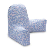 Backrest & Reading Pillow, Bed Support Pillow With High Armrests, Blue Color - X Large Size | 100% Cotton Removable Cover, Butterfly Print | For Back & Shoulder Support - Pack Of 1