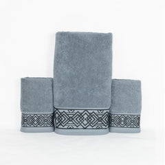 Rangoli 100% Cotton Fibre 2 Hand & 1 Bath Towel 1100 Gsm | Highly Durable & Absorbent Towel | Skin-Friendly & Quick Drying Luxury Towels (Grey) - Pack Of 3