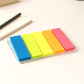 Transparent 5 Color Plastic Flag Sticky Notes | Pack Of 5 X 100 Sheets Each - Bright & Durable