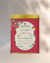 Makaibari Holiday Edition - Peppermint Bark White Tea 25gm, 0.9 Ounce + Apple Cinnamon Black Tea 50gm, 1.7 Ounce | USDA Certified Premium Loose Leaves Tea - Antioxidants, Immunity Booster