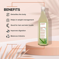 Jiva Aloe Vera Juice Cold Pressed Juice Boosts Immunity, Improves Digestion, Detoxifies The Body, Promotes Healthy Skin & Hair | No Artificial Flavour & Sugar 1 Litre 2.2lbs