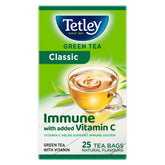 Tetley Classic Green Tea - 25 Tea Bags | Immune With Added Vitamin C - Supports Immune System, Boosts Metabolism | Low Caffeine, Rich In Antioxidants