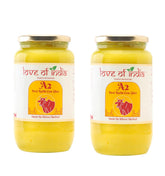 Pure A2 Desi Rathi Cow Ghee By Love Of India | Rich In Nutrients Healthy Traditional Vedic Bilona Method Desi Cow Ghee | 2 Litre (1 Litr * 2) 67.6 Ounce | Jar Pack