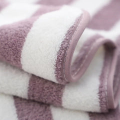 Cotton Bolls Textiles Microfiber Towels For Bath-Soft Coral Fleece Towel With Hook Quick Dry Super Absorbent Bath Towel (Stripe Brown)