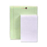 Writing Notepad Ruled 10.5x8.5 Green Pack Of 6 & 5 X 8 White, Pack Of 12- Inch 50 -Sheet Lined