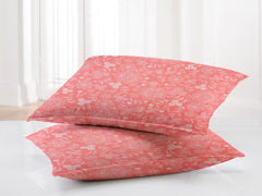 Cotton Flat Double Bedsheets With 2 King Size Pillow Covers - 90 X 100 Inches, Pastel Red | Double Bed Breathable & Wrinkle Free - Ultra Soft 200 TC Super Soft