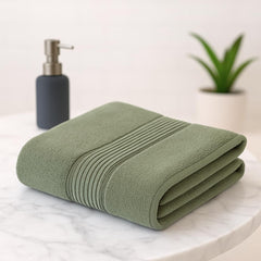 Akiko Home 100% Cotton Essential Series Bath Towel 400 Gsm | Soft, Absorbent, Quick Dry & Durable, Large Size Towel (Green)