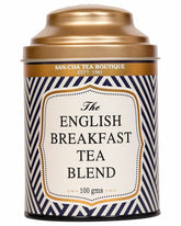 San-Cha English Breakfast Tea Blend - 100gm, 3.5 Ounce, 50+ Cups | Full Bodied Tea With Woody Notes - Rich Flavor Whole Leaf Assam Tea | Medium Caffeine Loose Tea Leaf