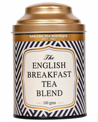 San-Cha English Breakfast Tea Blend - 100gm, 3.5 Ounce, 50+ Cups | Full Bodied Tea With Woody Notes - Rich Flavor Whole Leaf Assam Tea | Medium Caffeine Loose Tea Leaf