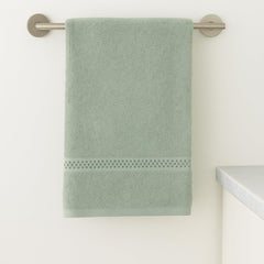 Akiko Home 100% Cotton Trident Series Bath Towels | Premium, Soft, Absorbent, Quick Dry & Durable, Large Size Towel For Men & Women 400 Gsm, Pack Of 2 (Green)