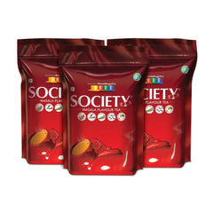 Society Masala Flavor Tea Pack Of 3 X 500gm, 17.6 Ounce Each - Masala Chai Enriched With Cardamom Ginger Cloves Black Pepper & Lemongrass | Refreshing Classic Masala Tea - No Preservatives