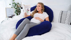 Pregnancy Pillow, Maternity Body Pillow For Sleeping, C Shaped Pillow, Grey - 55 Inch | Full Body Pillow, Pregnancy Pillow For Pregnant Women, Support Belly & Back, Removable Velvet Cover