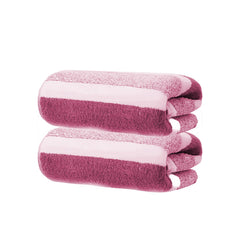 Black Gold The Finer Touch Microfiber Hand Towel 500 Gsm | Soft & Quick Dry, Super Absorbent, Lightweight Towel (Pink & White) - Pack 0f 2