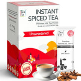 Teafit Unsweetened Instant Spiced Tea Premix - Pack Of 10 Sachets, 140gm, 4.9 Ounce | Premium Milk Tea Premix, Just Add Water - Strong Home Like Masala Chai | Medium Caffeine