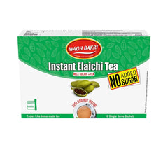 Wagh Bakri Instant Elaichi Tea Premix Powder - 80gm, 2.8 Ounce, 10 Single Serve Sachets | Milk Solids + Tea, Just Add Hot Water - Tastes Like Homemade Tea | Caffeine Free, No Added Sugar