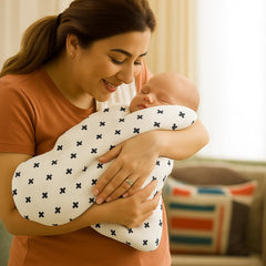 Organic Cotton Muslin Baby Bath Towel 200 Gsm | Cotton Cloth Premium Baby Washable Reusable, Absorbent, Extra Soft (Coconut & Plus)- Pack Of 2